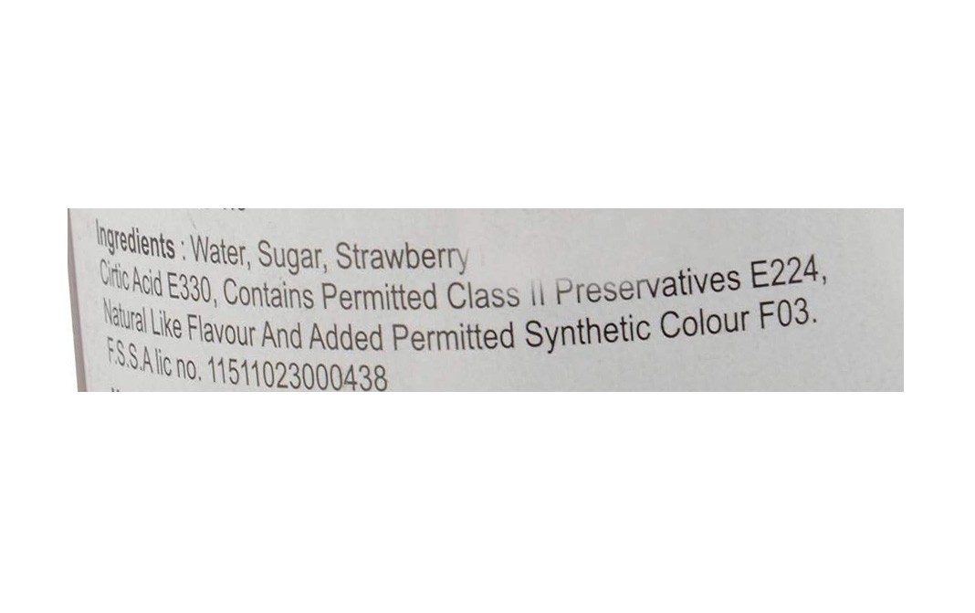 Pure Berry's Strawberry Crush    Bottle  750 millilitre